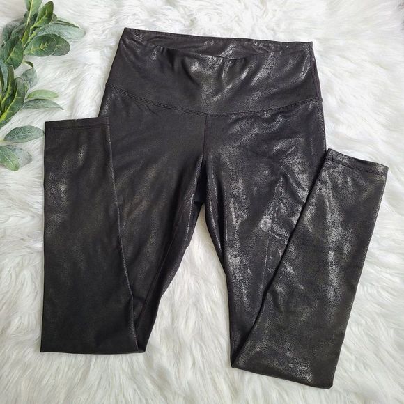 Zella Pants - Z by ZELLA Shiny Black Leggings Small